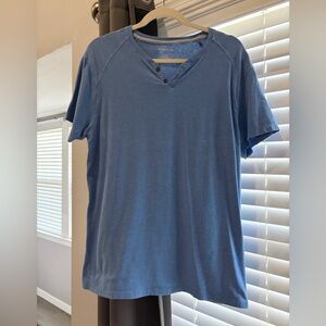 Kenneth Cole Blue Henley T-Shirt